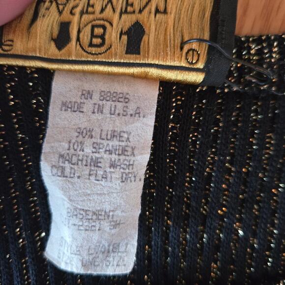 Vintage 90s Y2K Basement USA Women Gold Lurex Tank Top L Fairy Grunge Whimsigoth - Picture 6 of 8